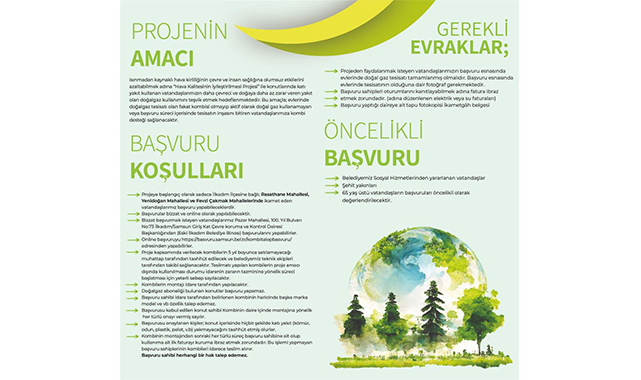 Tesisat vatandaştan kombi belediyeden