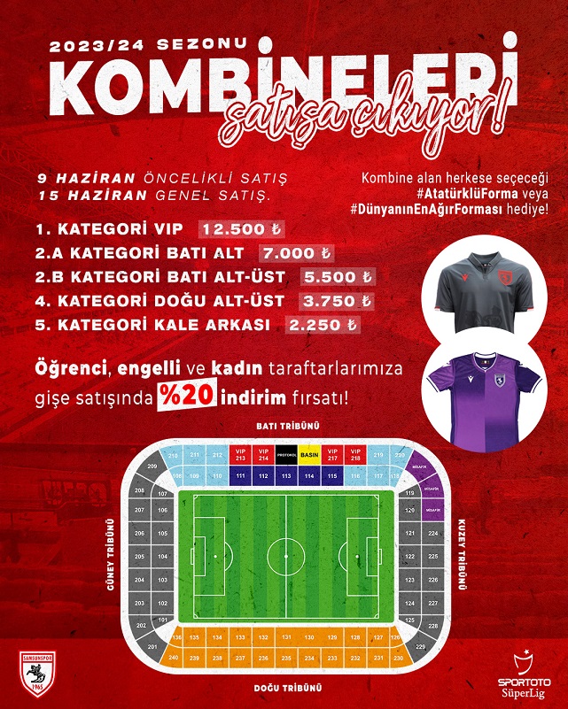 Yılport Samsunspor'un kombine fiyatları belli oldu