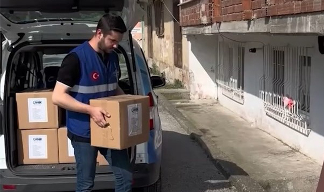 Canik’te selden etkilenen ailelere hijyen paketi desteği