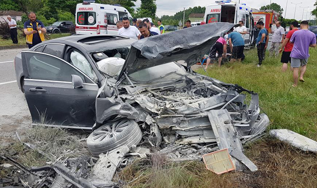 Samsun'da 3 araçlı trafik kazası: 7 yaralı