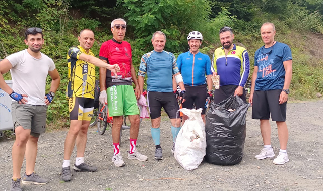 Doğa için pedal çevirip çevre temizliği yaptılar