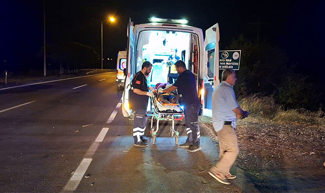 Tarlaya devrilen otomobildeki 4 kişi yaralandı