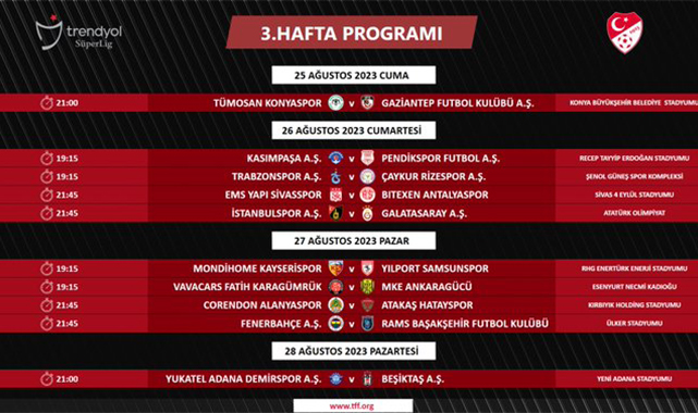 3. ve 4. hafta programları açıklandı! Samsunspor'un maçlarını ne zaman, saat kaçta?