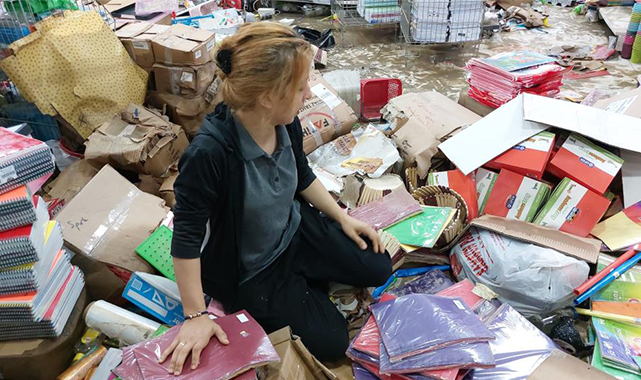 Samsun'da sel suları AVM'ye 5 milyon TL'lik zarar verdi