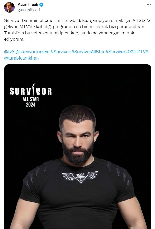 Acun Ilıcalı Survivor kadrosuna seçilen 7'nci yarışmacıyı açıkladı: Turabi!