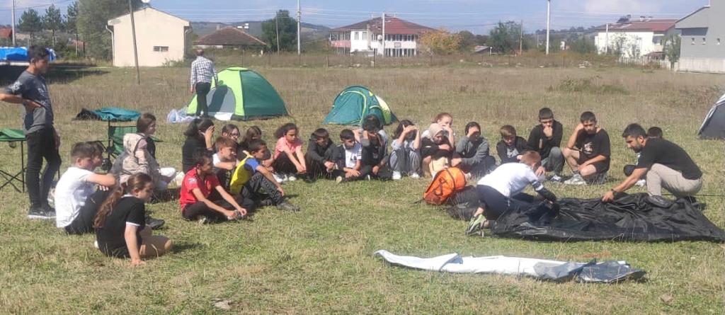 Samsun’da YİBO öğrencileri okul bahçesinde kamp provası yaptı
