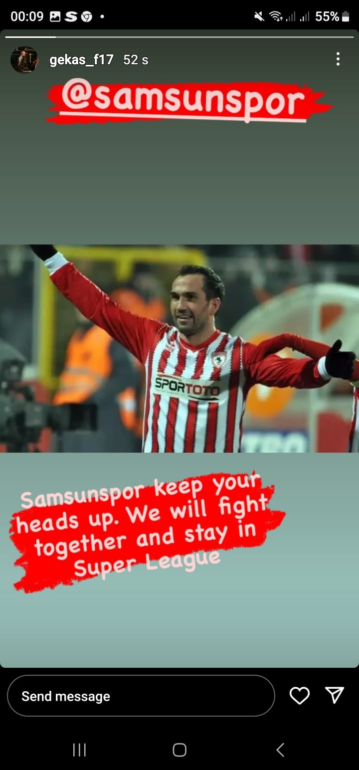 Gekas Samsunspor taraftarına seslendi! Başınız dik olsun