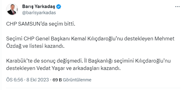 Samsun'da CHP kongre sonrası karıştı! Seçilen İl Başkanı değişim açıklaması yaptı