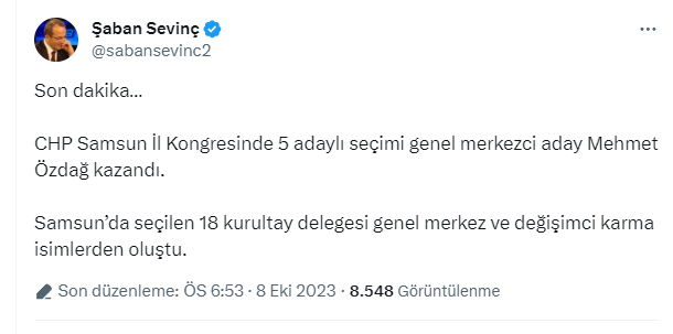 Samsun'da CHP kongre sonrası karıştı! Seçilen İl Başkanı değişim açıklaması yaptı