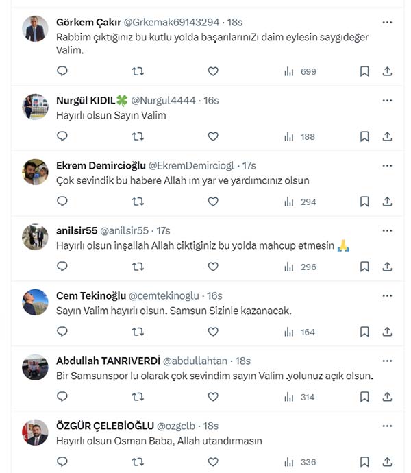 Osman Kaymak Samsun Büyükşehir aday adaylığını duyurdu yorum yağdı