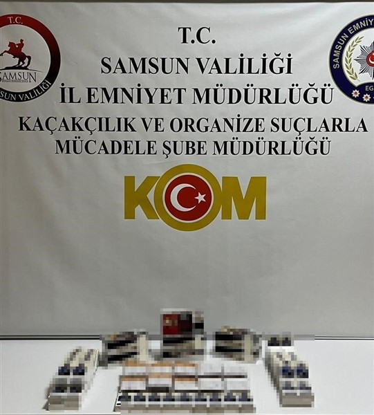 Samsun'da 3 bin 60 adet makaron ele geçirildi