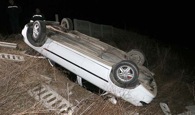 Samsun Havza'da otomobil devrildi! 1 yaralı