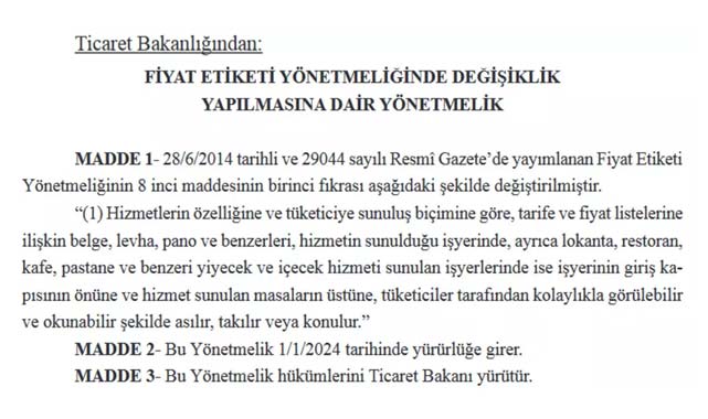 Samsun'da restoran ve kafelerde 1 Ocak'tan itibaren zorunlu olacak!
