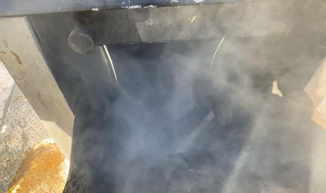 Samsun'da çöp konteyneri yandı