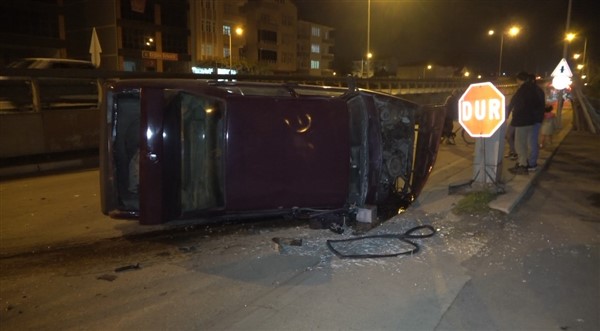 Samsun'da kaza yapan aracın sürücü kayıplara karıştı