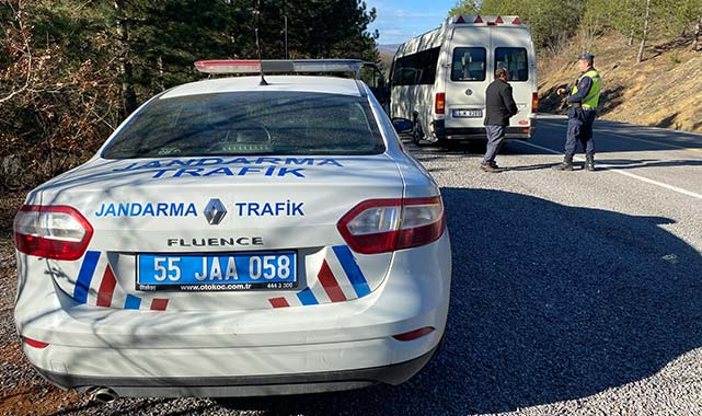 Samsun Kavak'ta kış lastiği denetimi