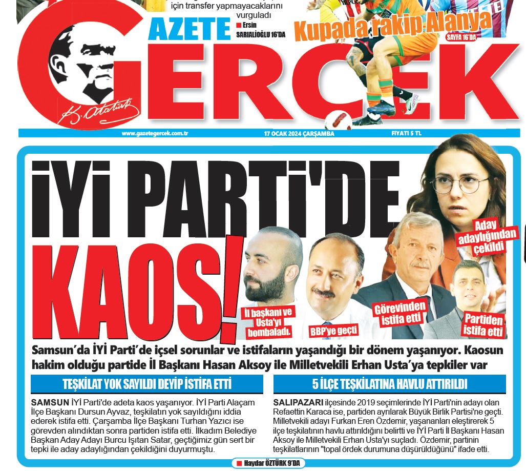 Samsun İYİ Parti'de adeta kaos yaşanıyor