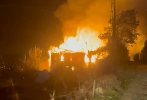 Samsun'da tarihi Hamit Ağa Konağı yandı