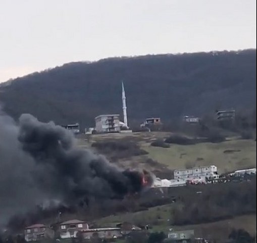 Samsun Şehir Hastanesi şantiyesinde yangın çıktı