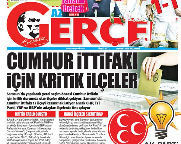 Samsun'da yerel seçimde Cumhur İttifakı için kritik ilçeler