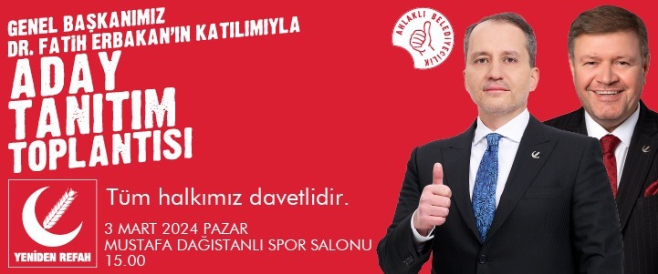 Fatih Erbakan pazar günü Samsun’a geliyor