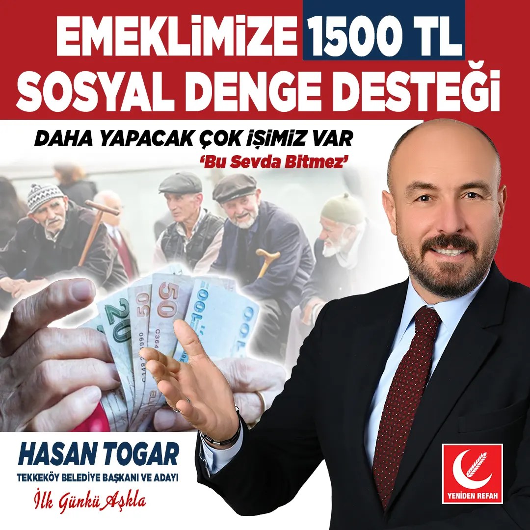 Hasan Togar'dan emeklilere bin 500 TL destek