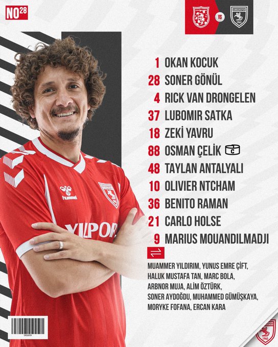 Samsunspor'un Başakşehir karşısında ilk 11'i belli oldu