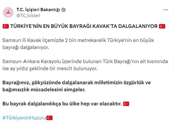'Türkiye'nin en büyük bayrağı' Samsun semalarında