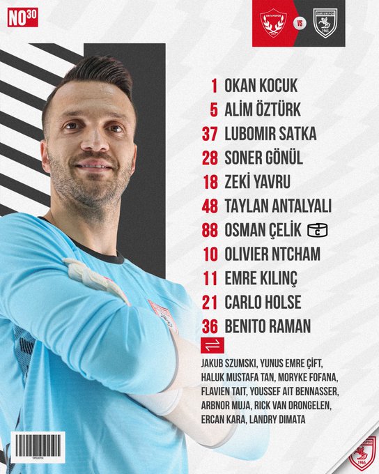 Samsunspor'un Hatay maçı 11'i belli oldu