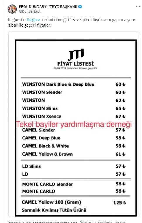 Sigaraya bu kez indirim geldi