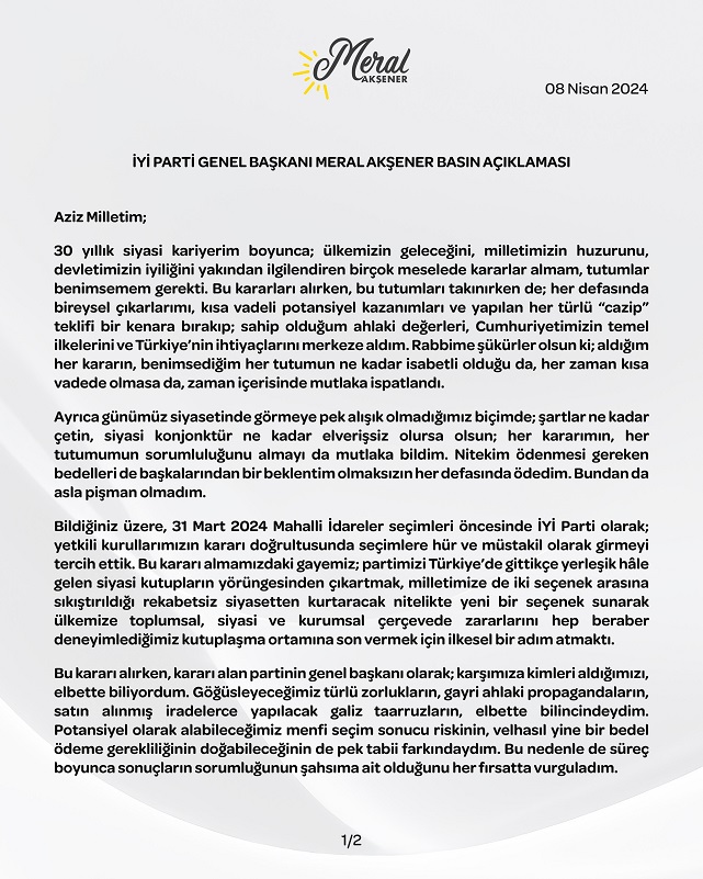 Meral Akşener'den şok adaylık açıklaması!