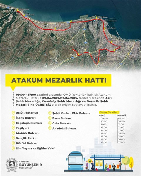 Samsun'da Ramazan Bayramında toplu taşıma ücretsiz mi?