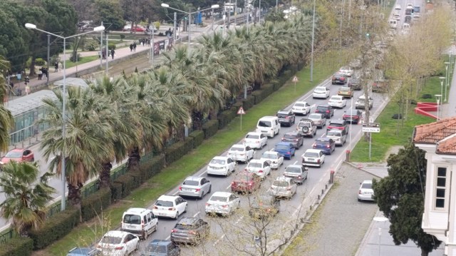 Samsun'da Ramazan Bayramında yaşanan trafik yoğunluğu haritaya yansıdı