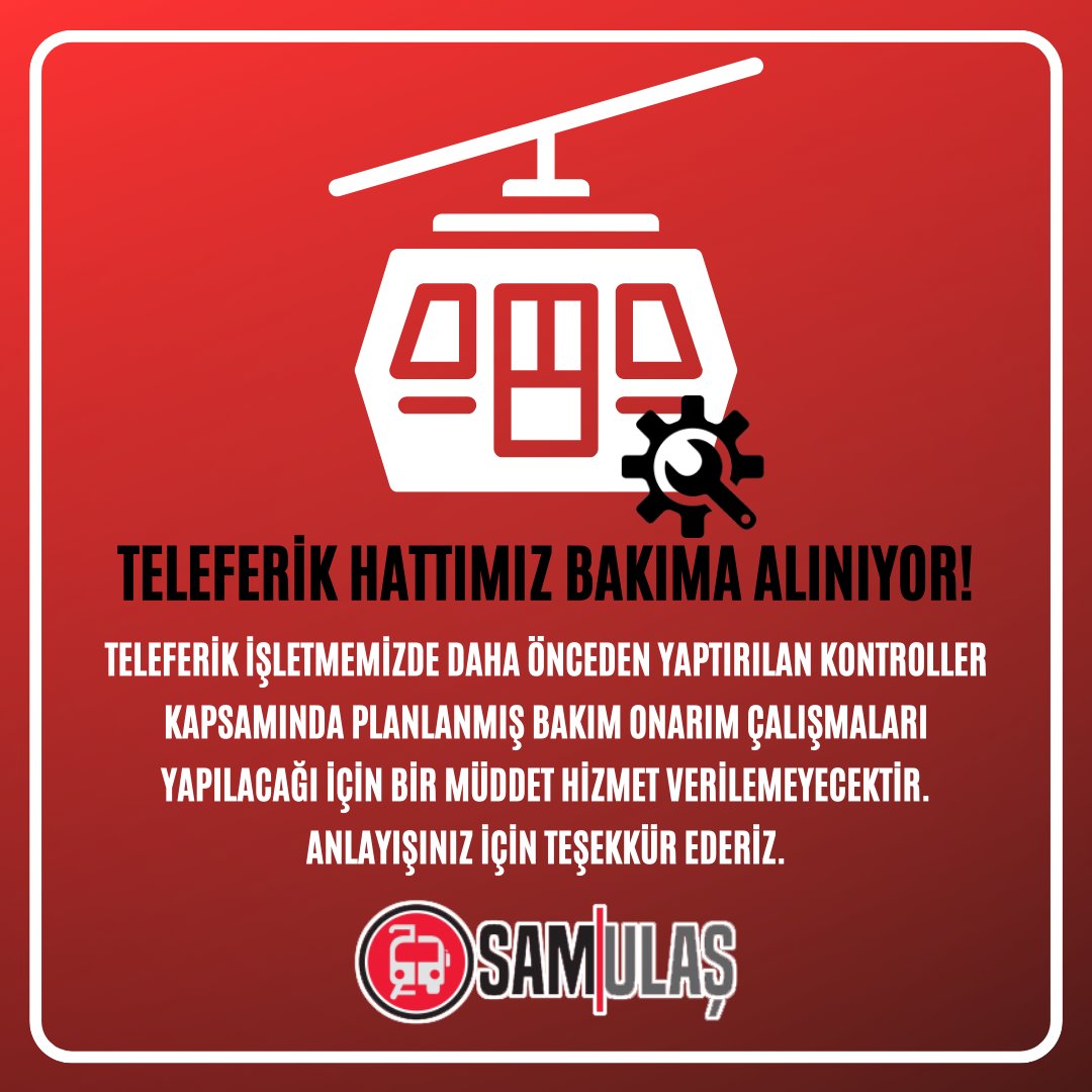 Antalya faciası sonrası Samsun'da teleferikte bakım var