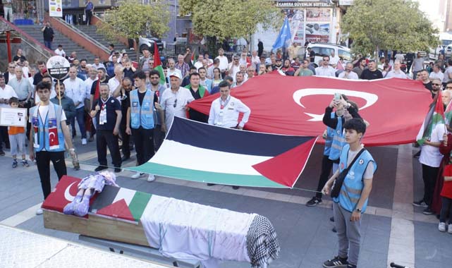 Samsun'da İsrail'e protesto yürüyüşü