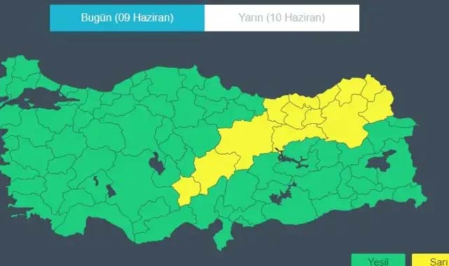 13 il için sarı kodlu uyarı yapıldı