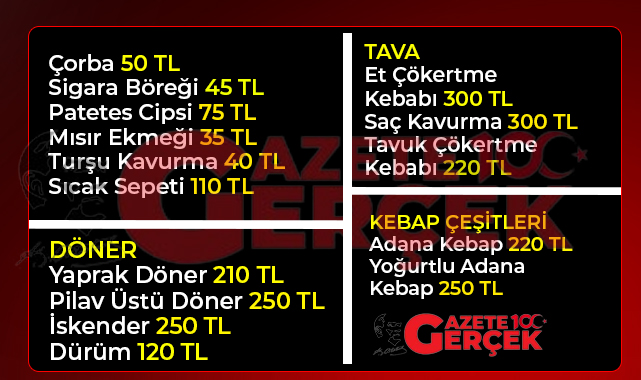 Samsun'da Amisos Kafe ve Sevgi Kafe'de fiyatlar belli oldu