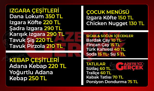 Samsun'da Amisos Kafe ve Sevgi Kafe'de fiyatlar belli oldu