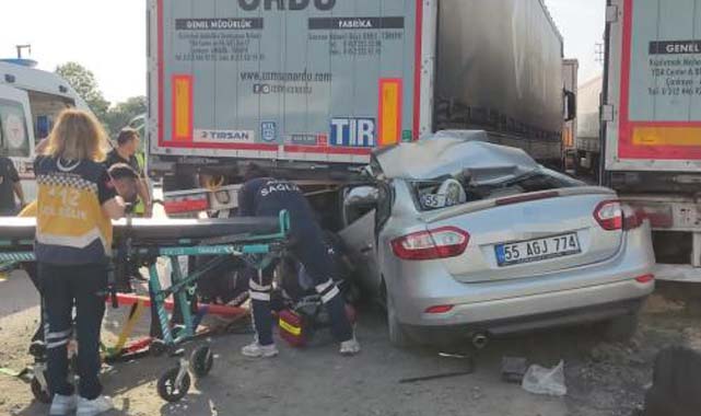 Samsun'da feci kazada polis can verdi