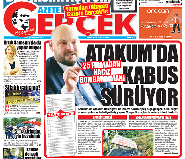 Samsun'da Atakum Belediyesi'ne haciz bombardımanı