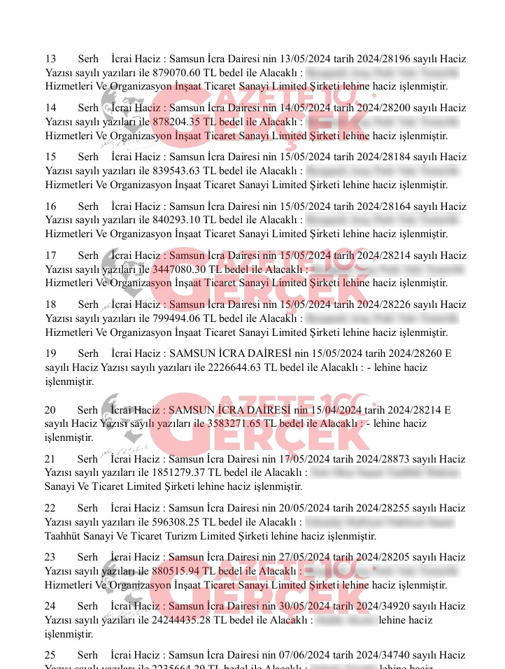 Samsun'da Atakum Belediyesi'ne haciz bombardımanı