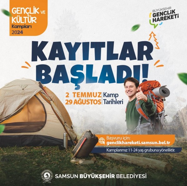 Samsun'da gençlik ve kültür kampları başvuruları başladı