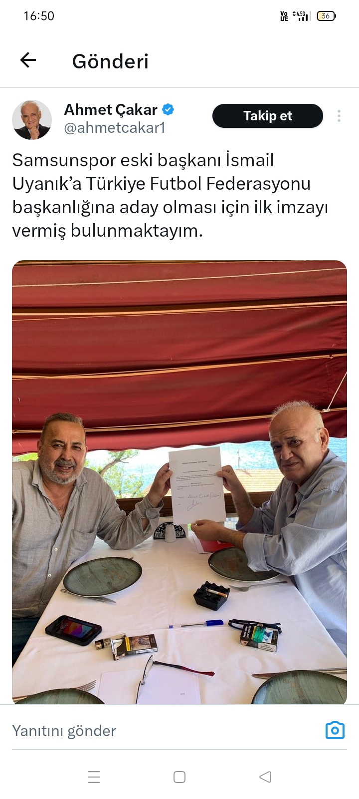 Ahmet Çakar TFF Başkan adayı İsmail Uyanık'a ilk imzayı verdi