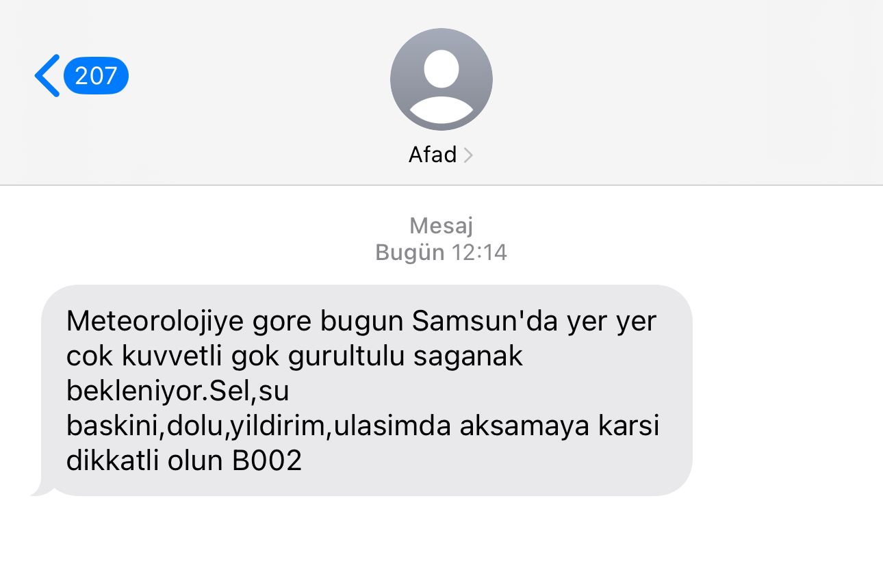 AFAD'dan Samsun'da sel uyarısı