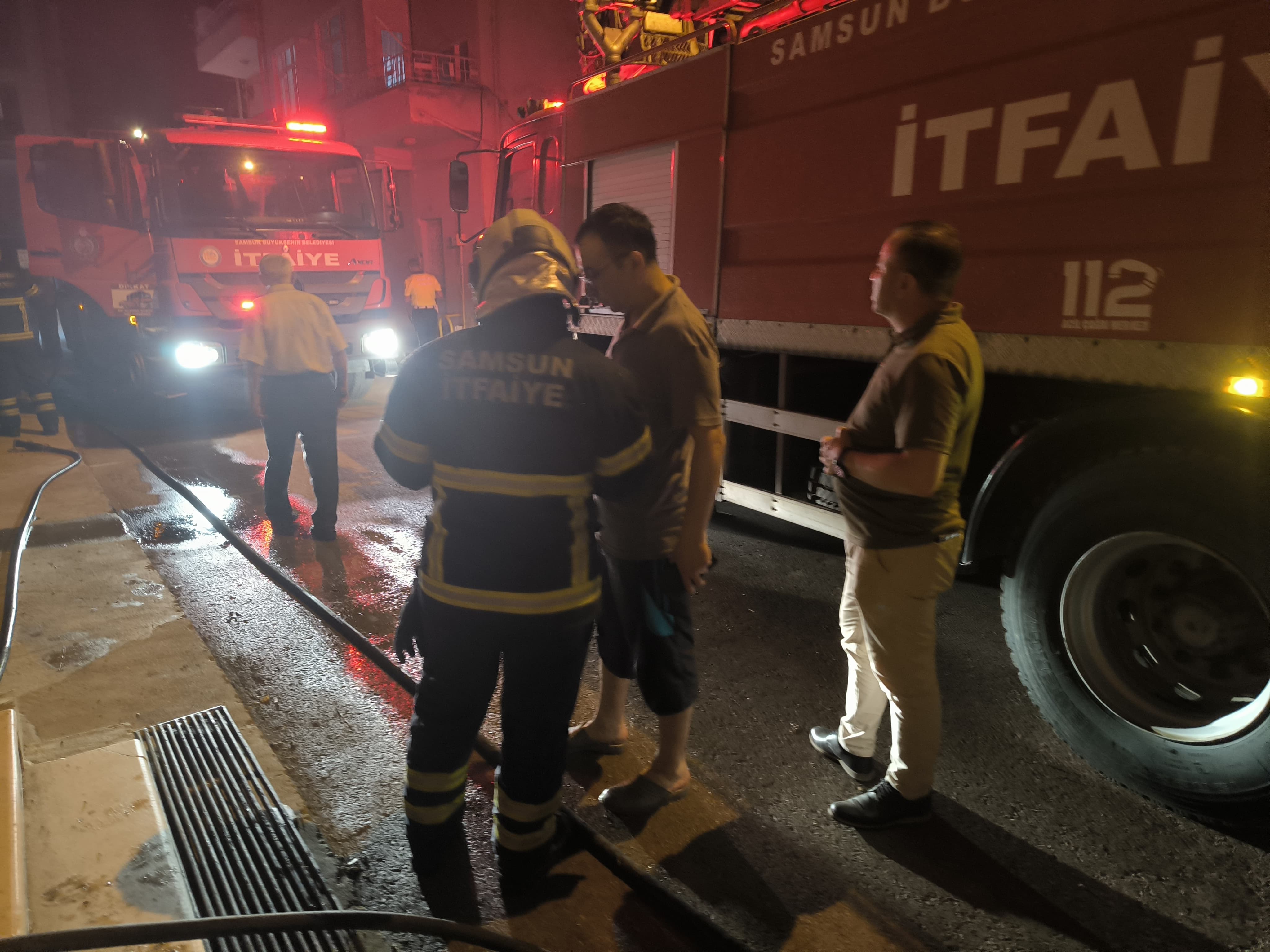 Samsun'un Alaçam İlçesi'nde ev yangını 