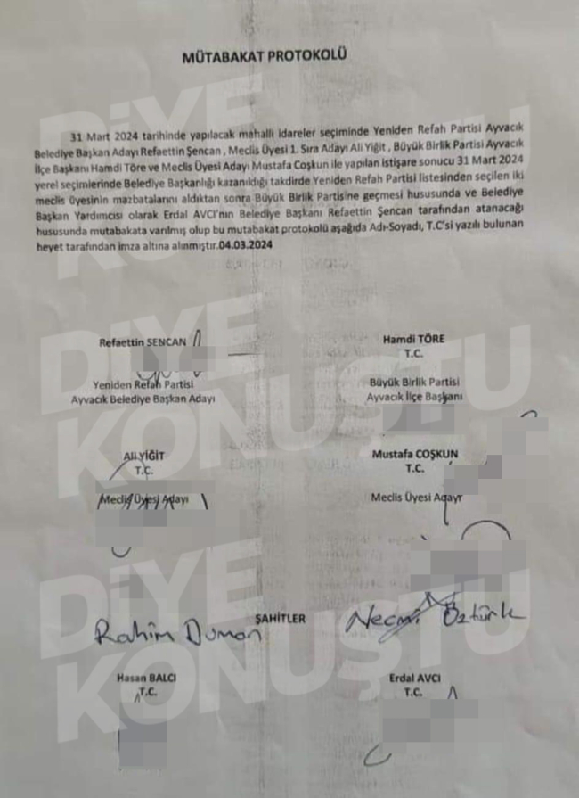 Samsun'da Cumhur İttifakı ortağı BBP, o ilçede YRP ile seçim protokolü imzalamış