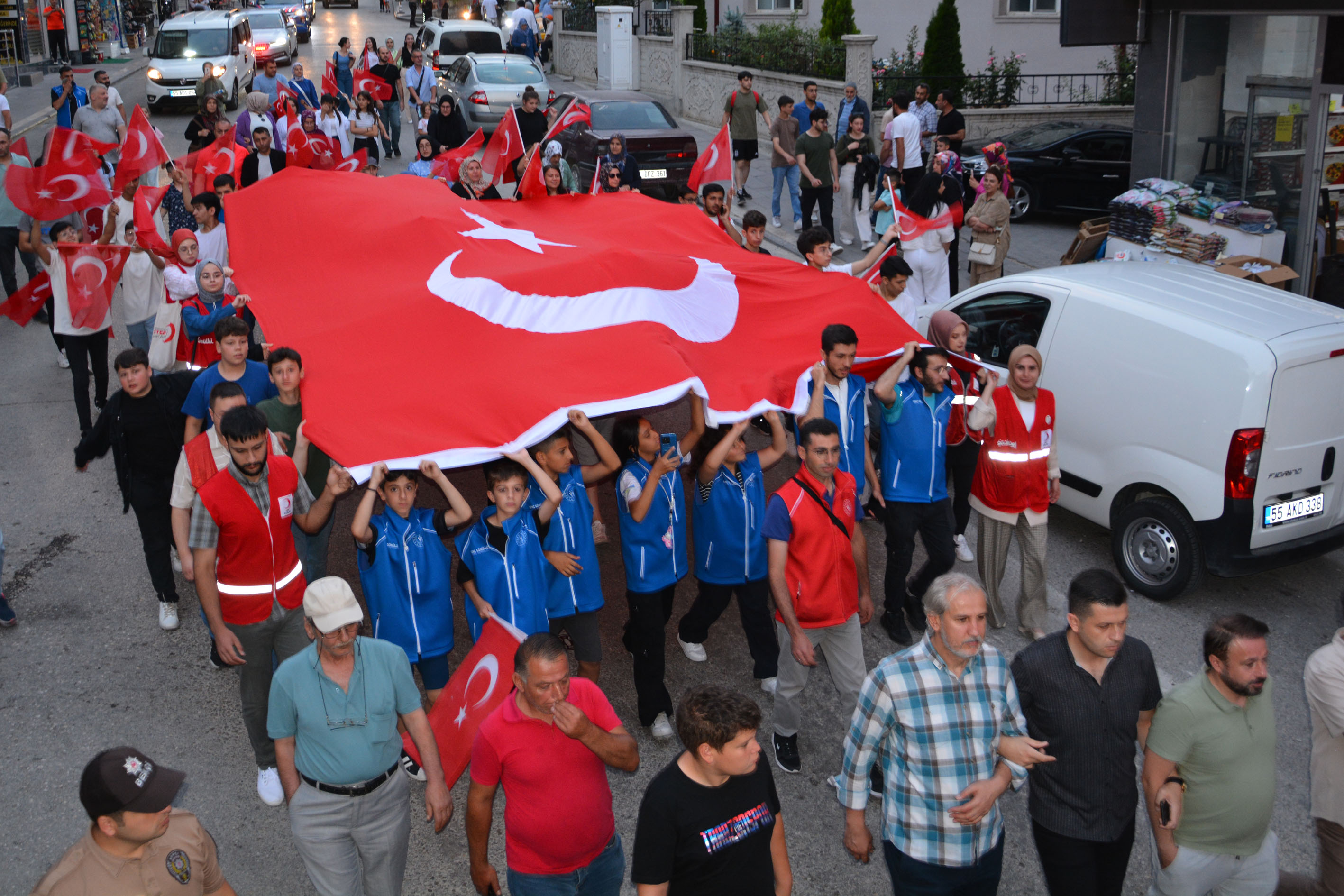 Samsun'un  Havza İlçesi'nde  15 Temmuz Milli Birlik Günü'nde mehterli yürüyüş  