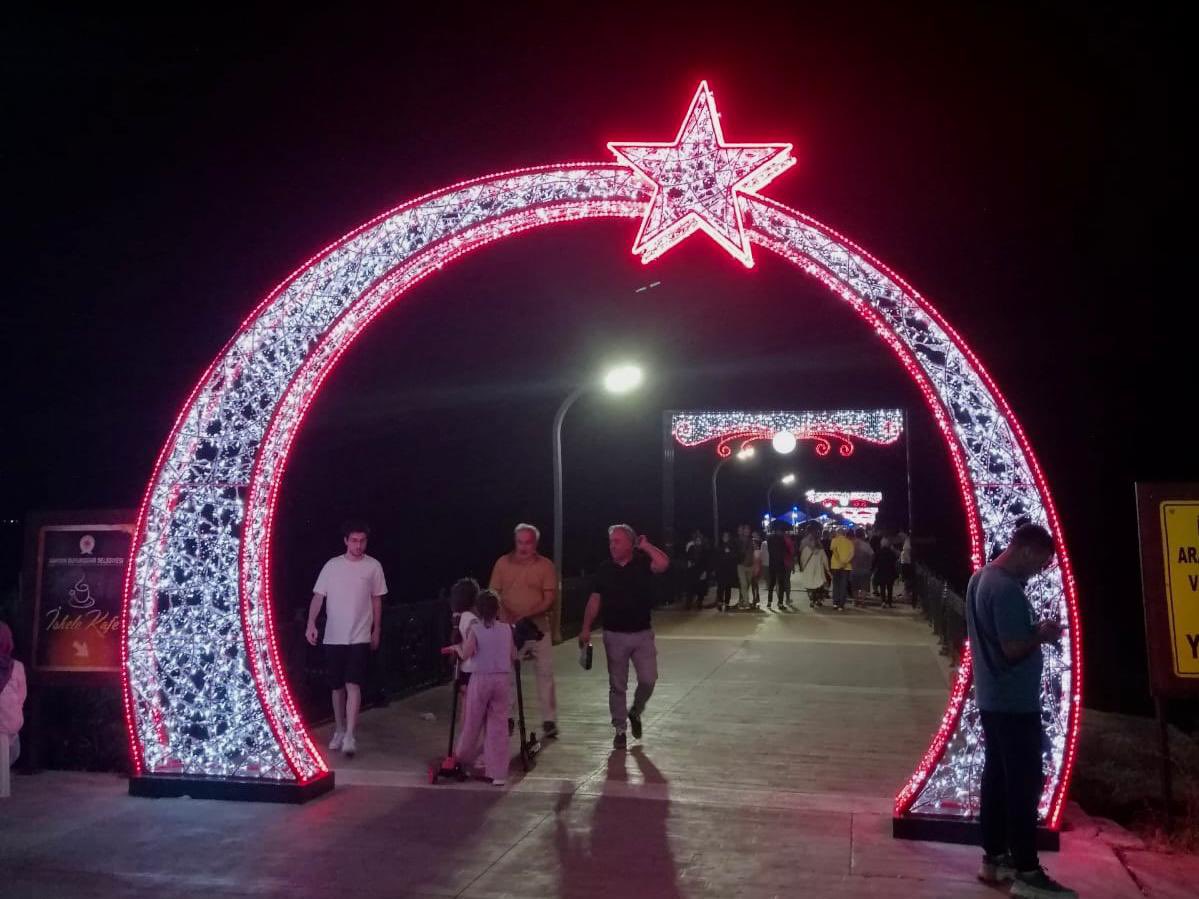 Çobanlı İskelesi'nin ışıklandırma çalışmaları tamamlandı