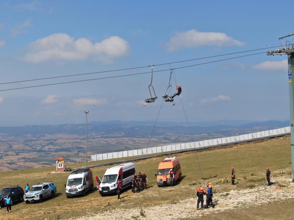 Samsun'da teleferikte nefes kesen kurtarma