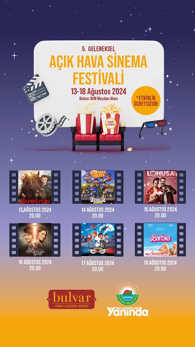 Bulvar AVM'de 5. Geleneksel Açık Hava Film Festivali başlıyor